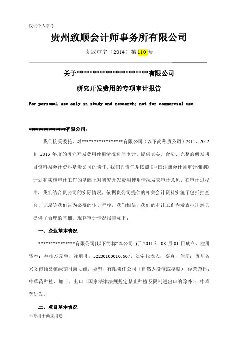 研发费用专项审计