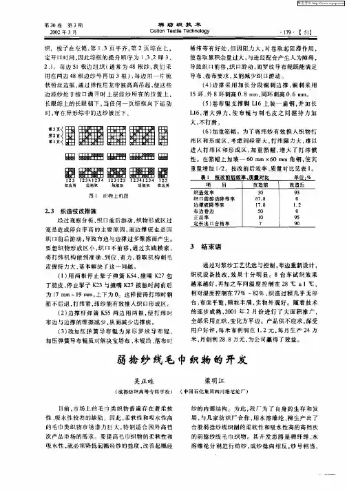 弱捻纱线毛巾织物的开发