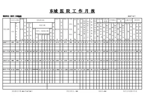 医院月报表