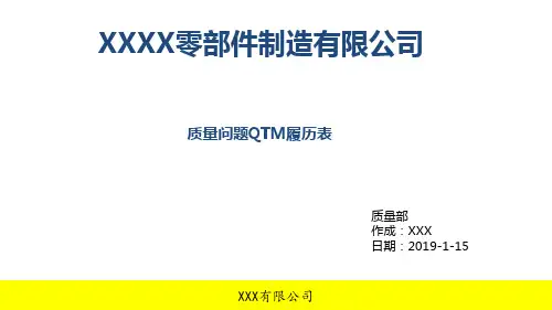 汽车零部件质量问题履历表报告