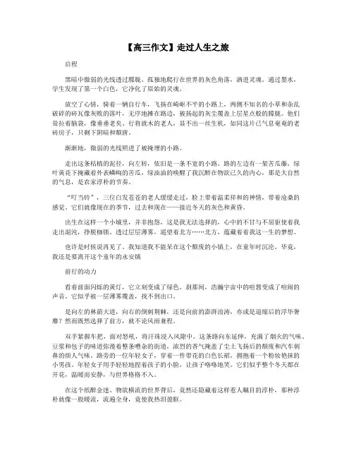 【高三作文】走过人生之旅