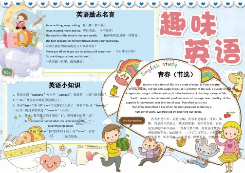 清新可爱趣味英语小报手抄报模板
