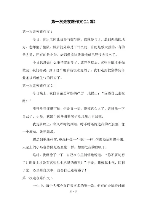 第一次走夜路作文(11篇)