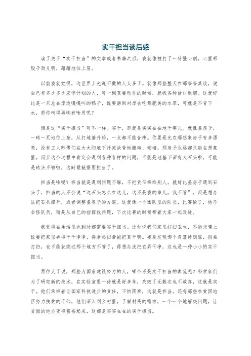 实干担当读后感