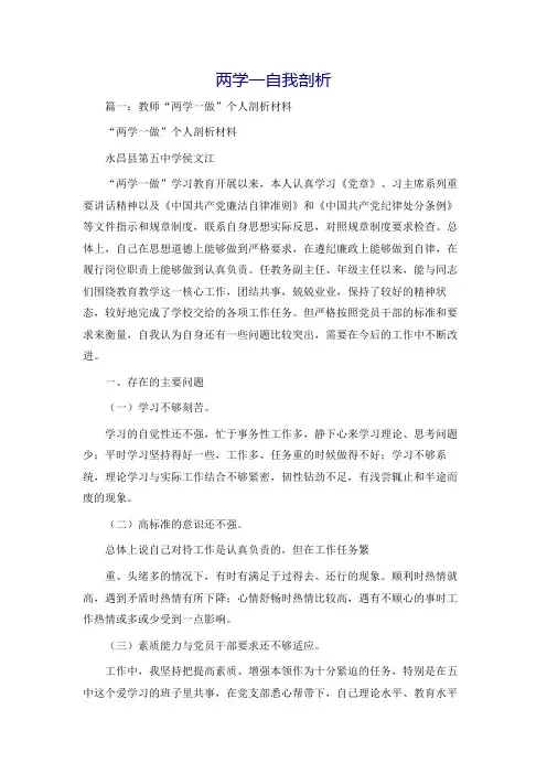两学一自我剖析