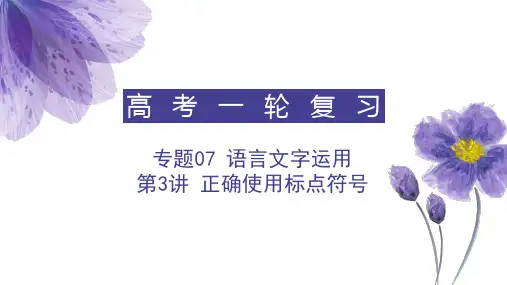 正确使用标点符号(讲)高考语文一轮复习(全国通用)