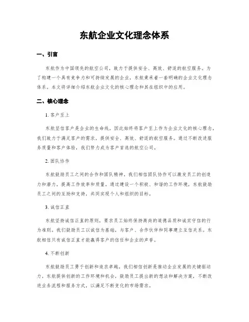 东航企业文化理念体系