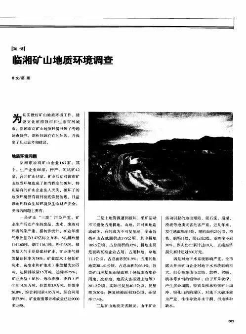 临湘矿山地质环境调查