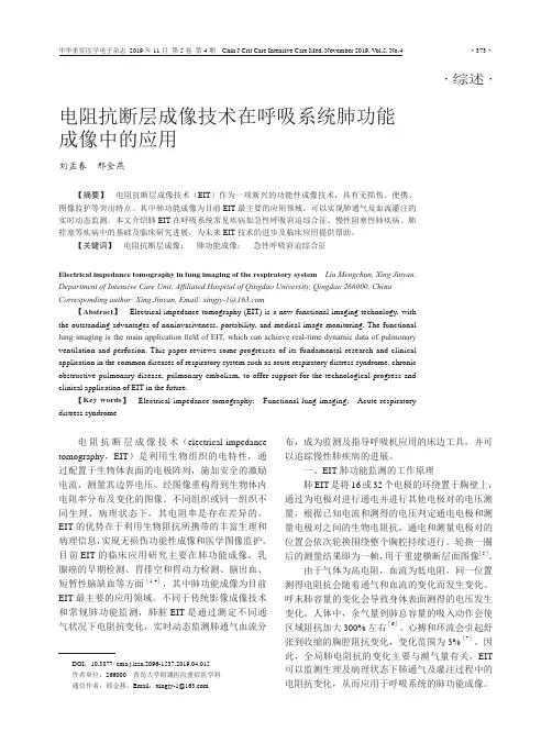 电阻抗断层成像技术在呼吸系统肺功能成像中的应用