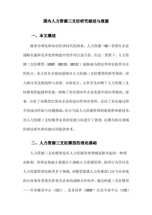 国内人力资源三支柱研究综述与展望