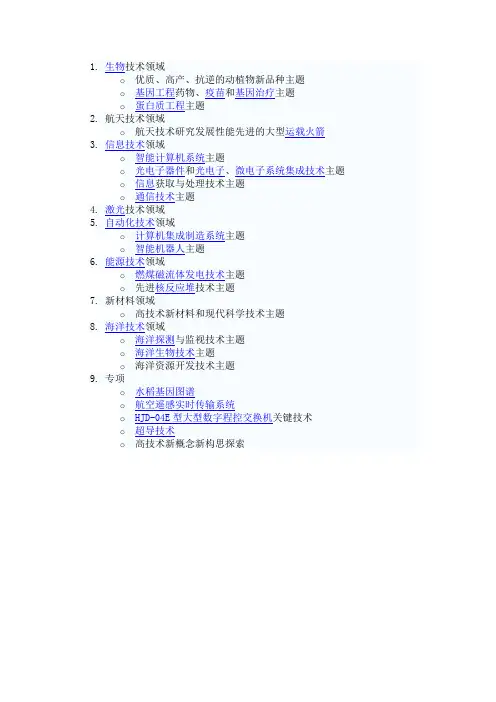 863计划项目