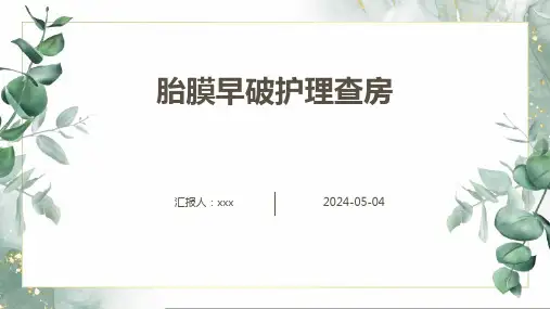 胎膜早破护理查房PPT课件