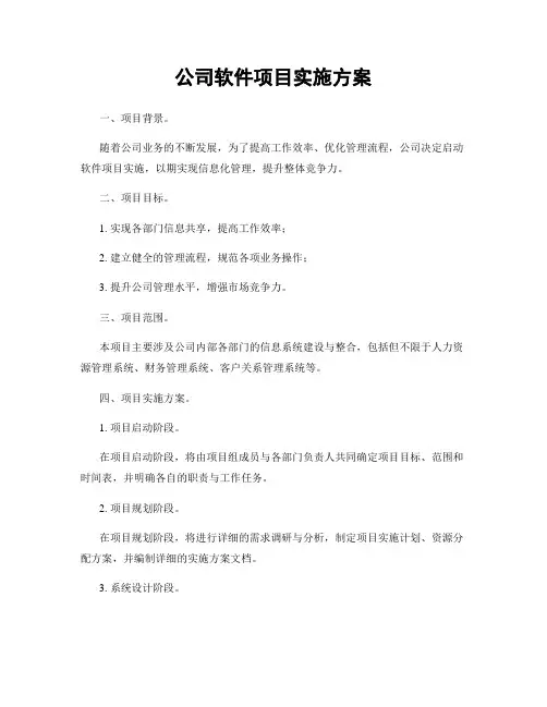 公司软件项目实施方案