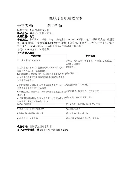 子宫肌瘤挖出术