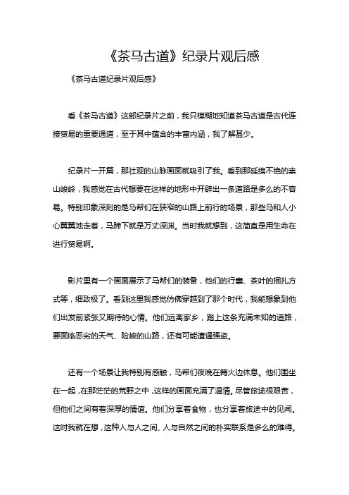 《茶马古道》纪录片观后感