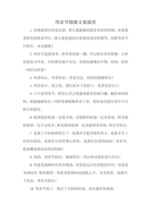 母亲节锦旗文案搞笑
