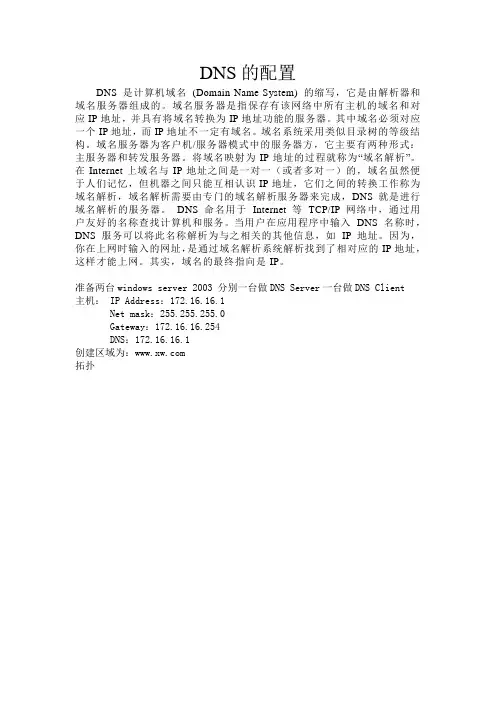 DNS的配置