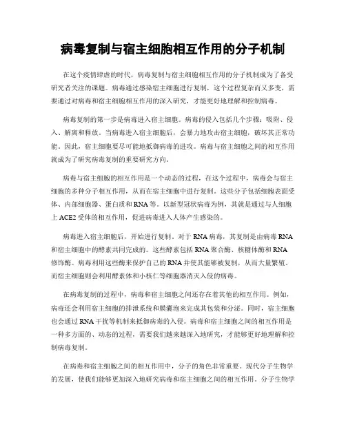病毒复制与宿主细胞相互作用的分子机制