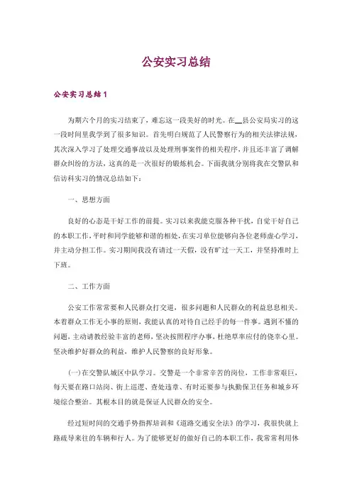 公安实习总结
