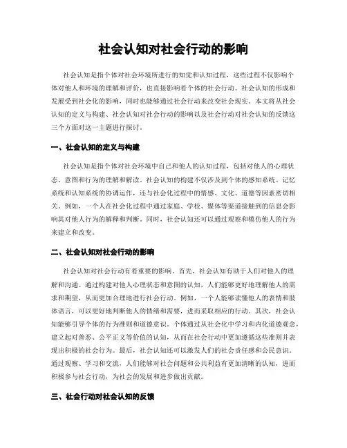 社会认知对社会行动的影响