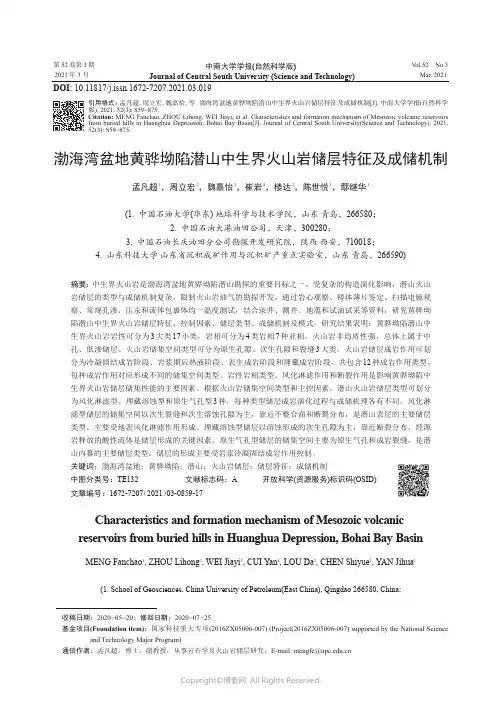 渤海湾盆地黄骅坳陷潜山中生界火山岩储层特征及成储机制