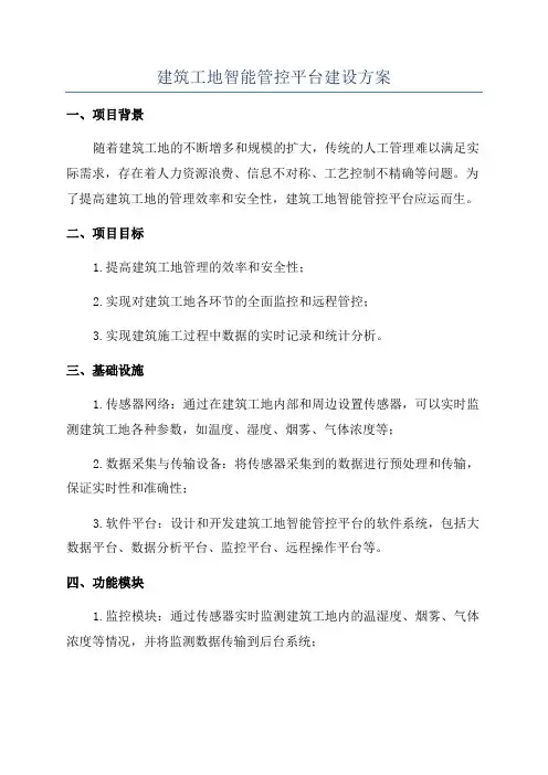 建筑工地智能管控平台建设方案