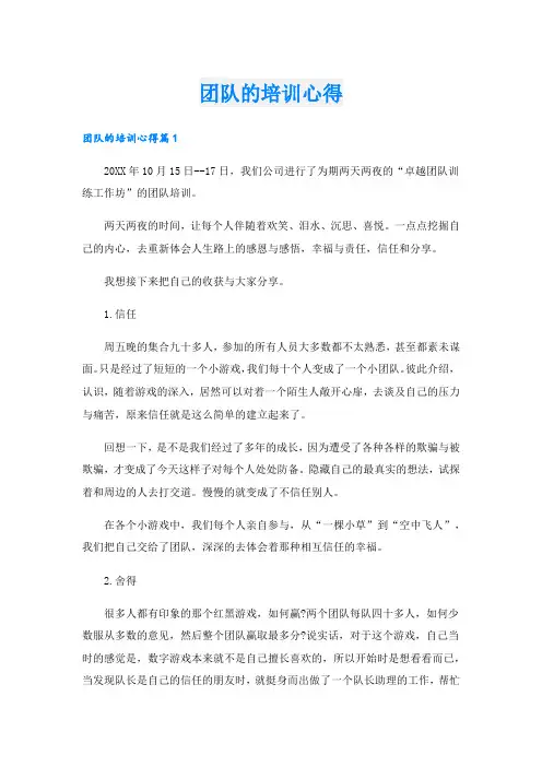 团队的培训心得.doc