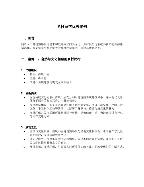 乡村民宿优秀案例