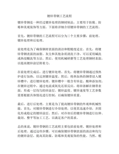 镀锌带钢工艺流程