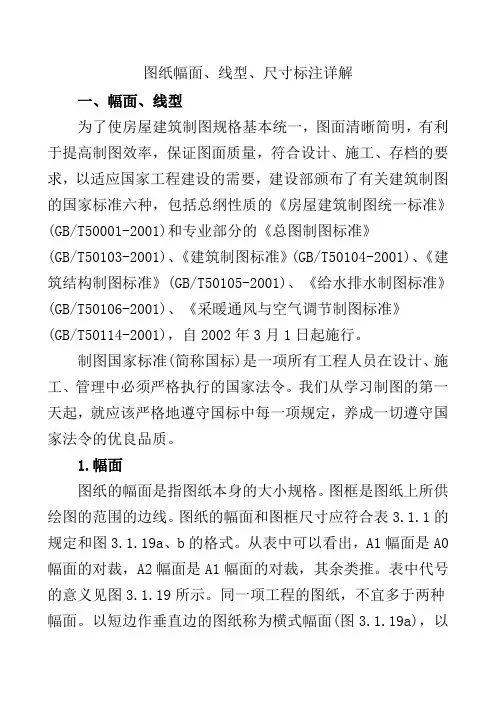 图纸幅面、线型、尺寸标注详解