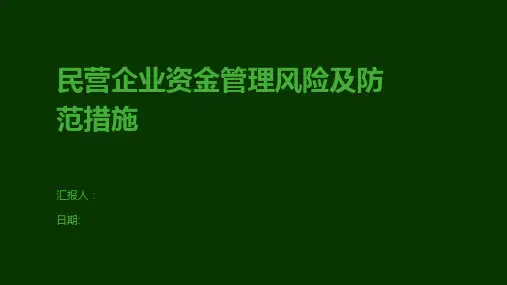 民营企业资金管理风险及防范措施