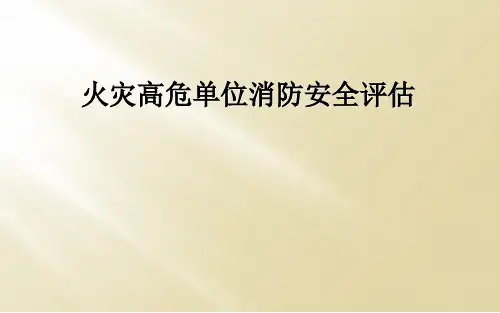 火灾高危单位消防安全评估