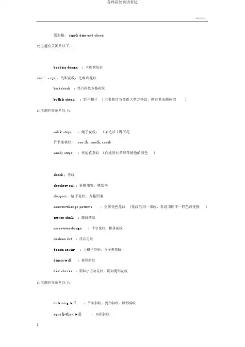 各种花纹英语表述