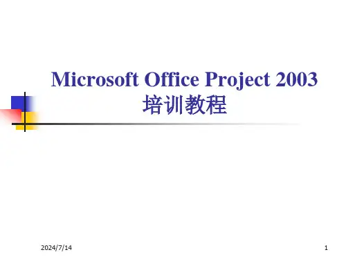 [计算机软件及应用]Microsoft-Office-Project-2003培训教程