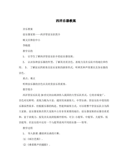 西洋乐器教案