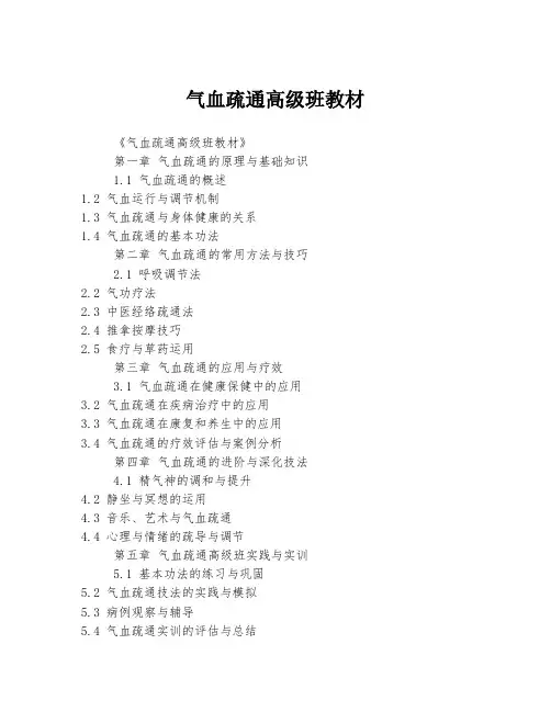 气血疏通高级班教材