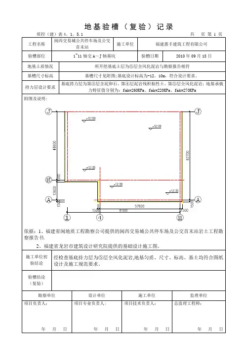地基验槽记录