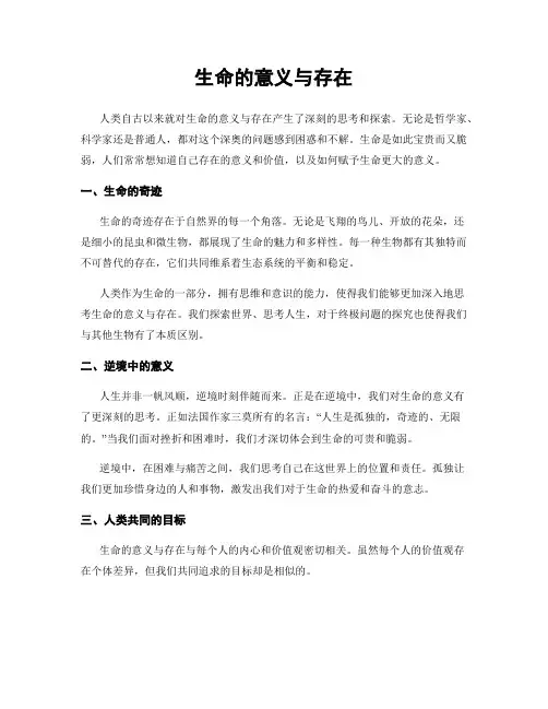 生命的意义与存在