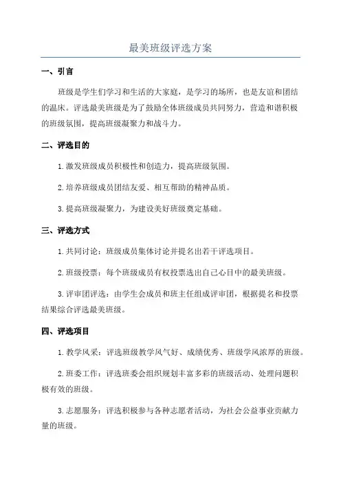 最美班级评选方案