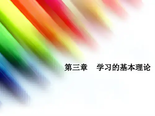 教育心理学第三章 学习理论