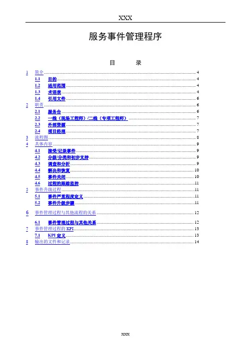 ITSM事件管理程序
