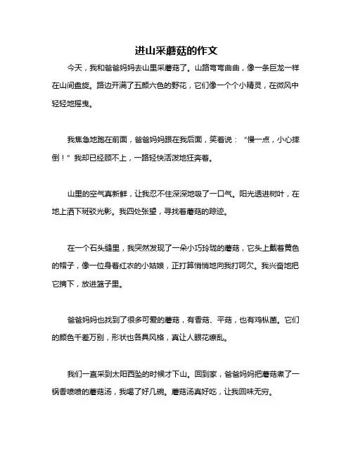 进山采蘑菇的作文