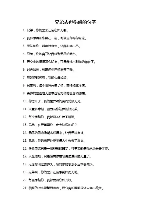 兄弟去世伤感的句子