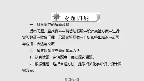 初中化学科学探究PPT课件