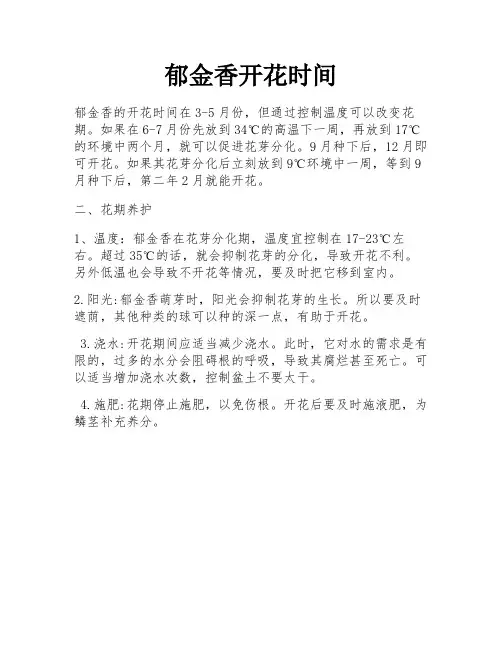 郁金香开花时间