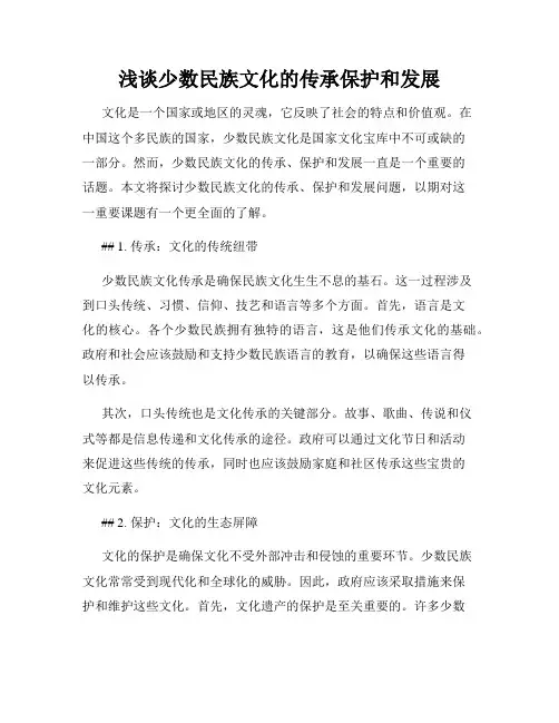浅谈少数民族文化的传承保护和发展