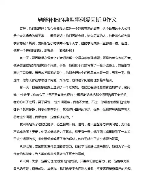 勤能补拙的典型事例爱因斯坦作文