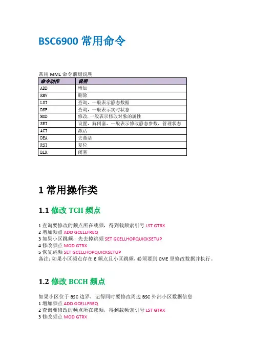 华为GSM网管操作指令