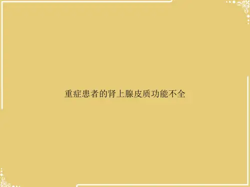 重症患者的肾上腺皮质功能不全【共14张PPT】