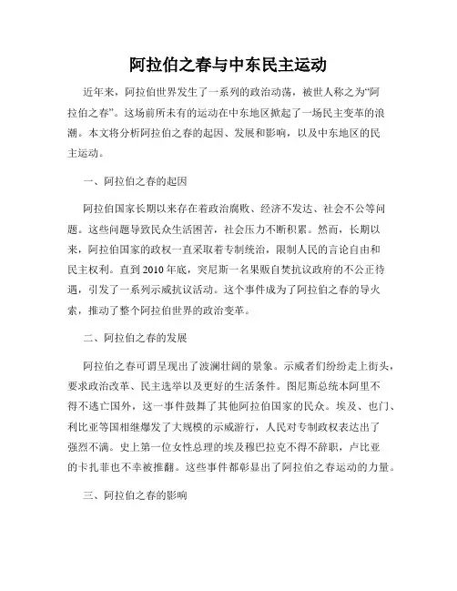 阿拉伯之春与中东民主运动
